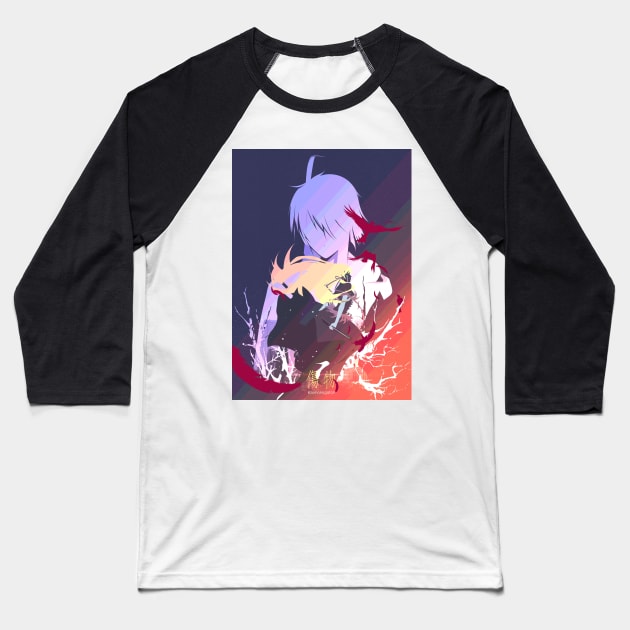 Araragi x Kiss Shot Baseball T-Shirt by ijunk